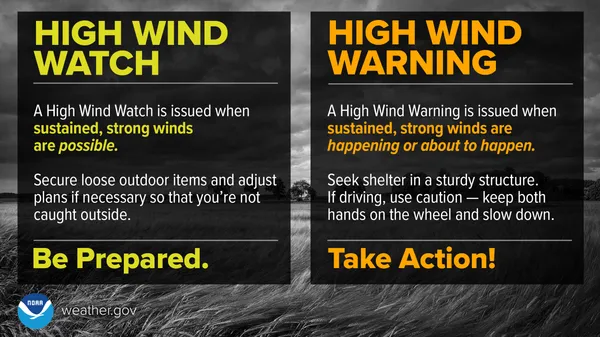 Official City Notices: High Wind Advisory and Public Health Updates